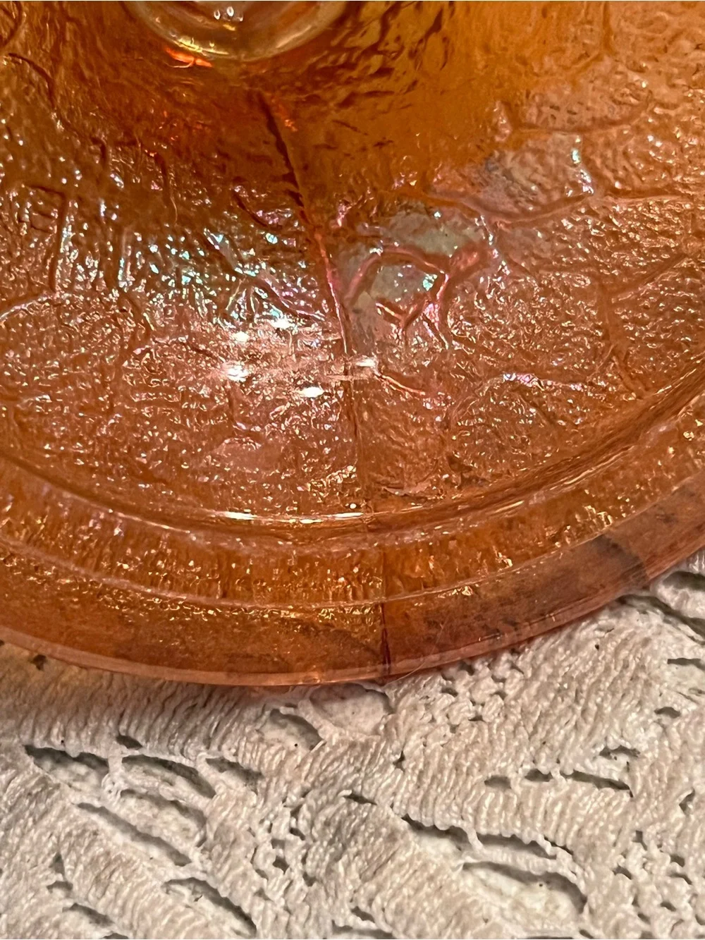 Vintage Marigold Carnival Glass Apothecary Fairy Lamp Pedestal Jar